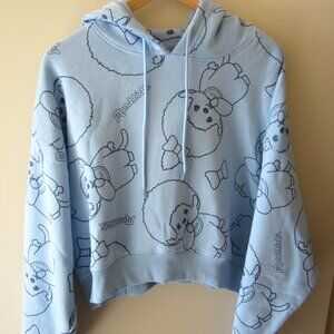 Monchhichi Blue Cropped Hooded Sweat Shirt, NEW